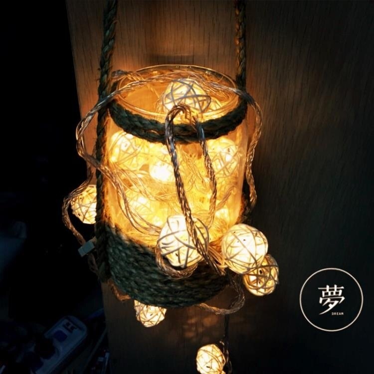 【快速出貨】霓虹燈 彩燈閃燈串燈滿天星泰國藤球燈浪漫臥室裝飾燈霓虹燈房間布置小燈 七色堇