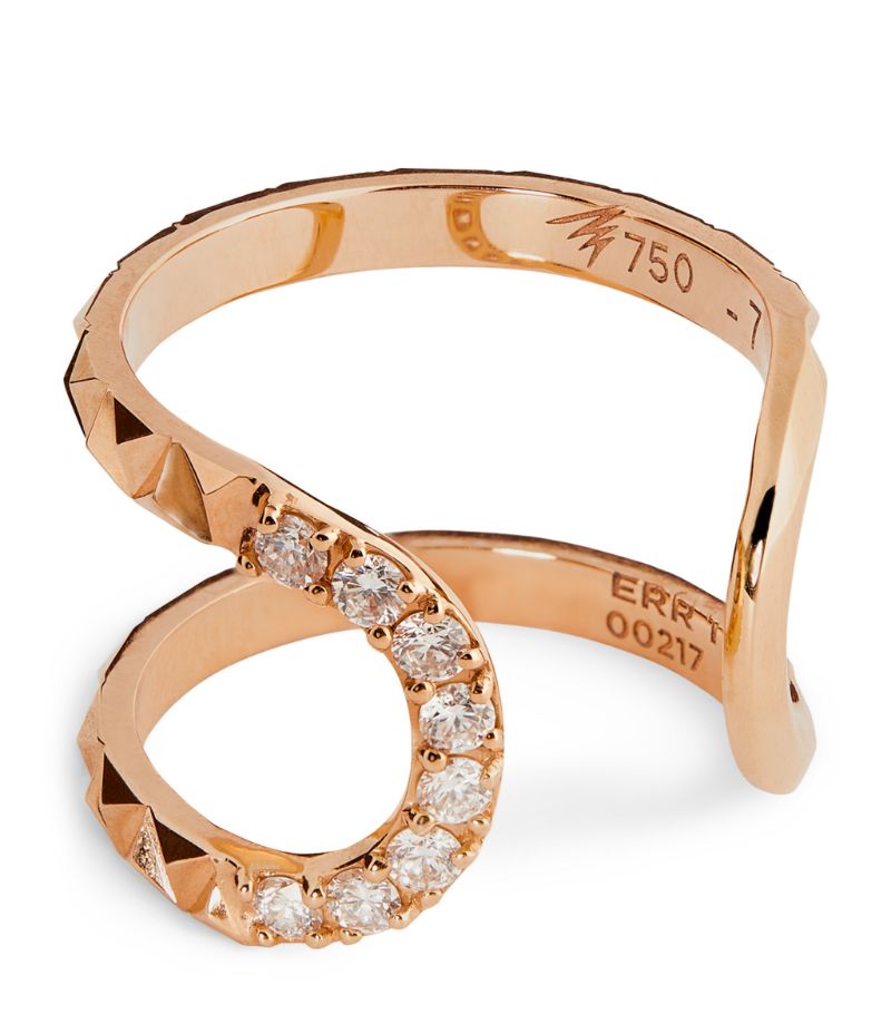 Alessa Rose Gold And Diamond Eruption Large Connect Ring
