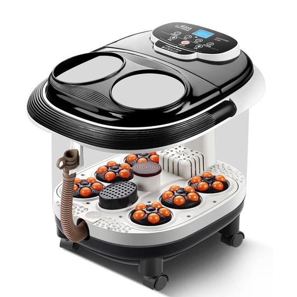 110V現貨 洗腳盆足浴盆自動加熱泡腳桶智慧按摩足浴器 快速出貨