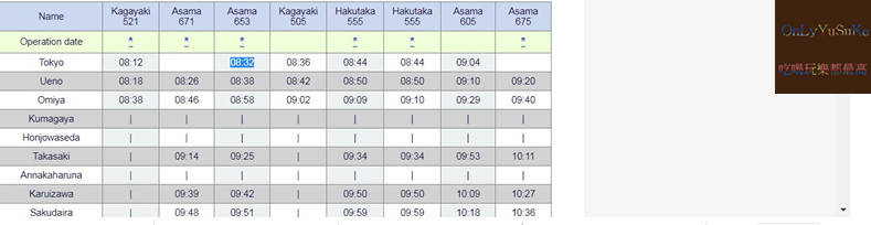 北陸新幹線時刻表查詢先記住北陸新幹線的英文hokurikushinkansen，再找出發地From Tokyo