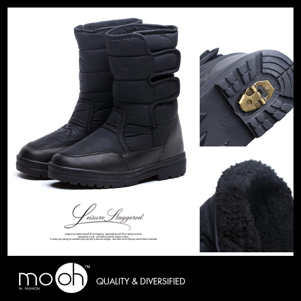 防水雪靴 歐美情侶款冰爪百搭男女中筒靴 mo.oh (歐美鞋款)