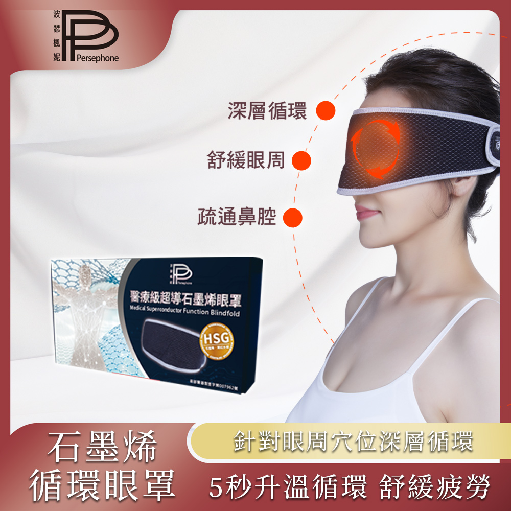 【PP 波瑟楓妮】醫療級HSG石墨烯 超導修護循環眼罩（晶晏眼科用眼罩未滅菌 永久的蒸氣眼罩 降低疲勞）