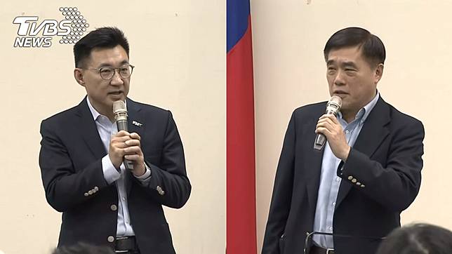郝龍斌與江啟臣爭取國民黨新任黨主席。(圖／TVBS)
