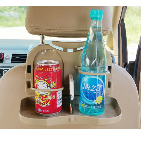 品名 汽車用車椅後餐台餐盤 車用水杯架 商品介紹 車旅自由行 生活必備神品 固定扣可固定在前座的頭頸部位，方便快捷 精選用料，優質ABS塑料製作 可摺疊收合，不用時可合起 不佔空間 收合時可將餐架摺疊