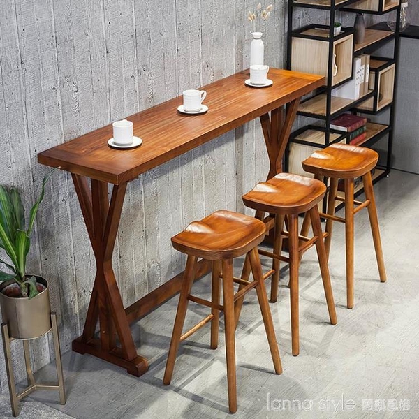 北歐實木吧台桌家用小吧台客廳隔斷高腳桌靠牆吧台餐桌休閒長條桌 全館新品85折 YTL