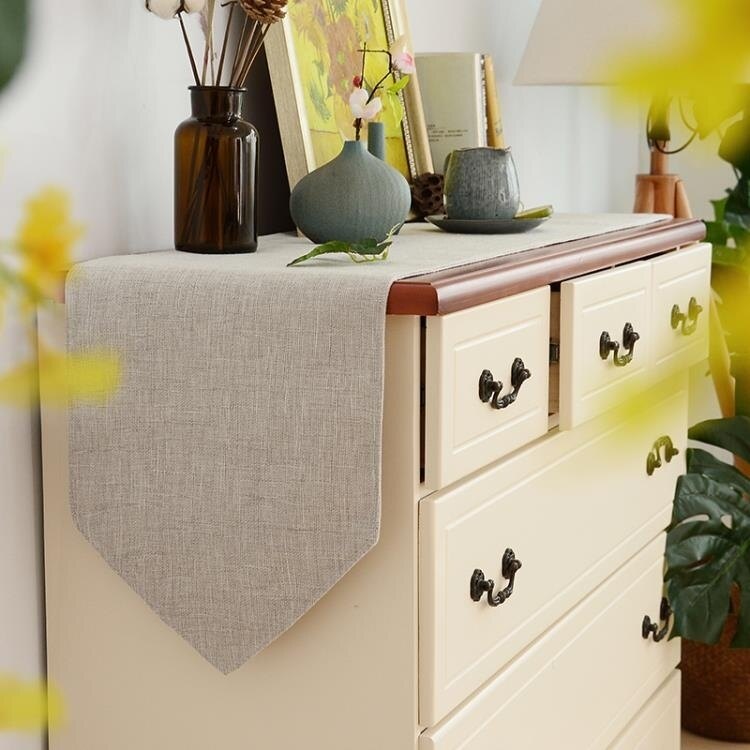 桌巾 純色桌旗現代簡約中美式北歐電視櫃鞋櫃蓋布餐桌裝飾布長條桌布餐墊