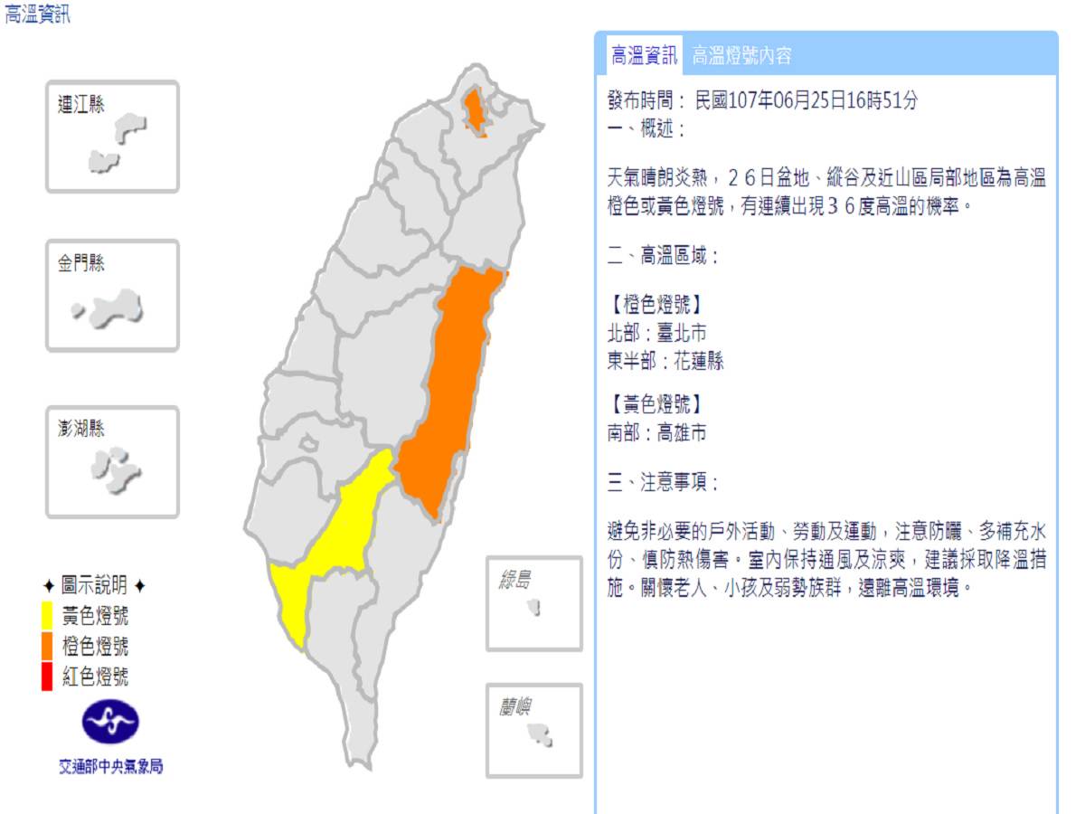 台北花蓮橙色高溫 中廣新聞網 Line Today