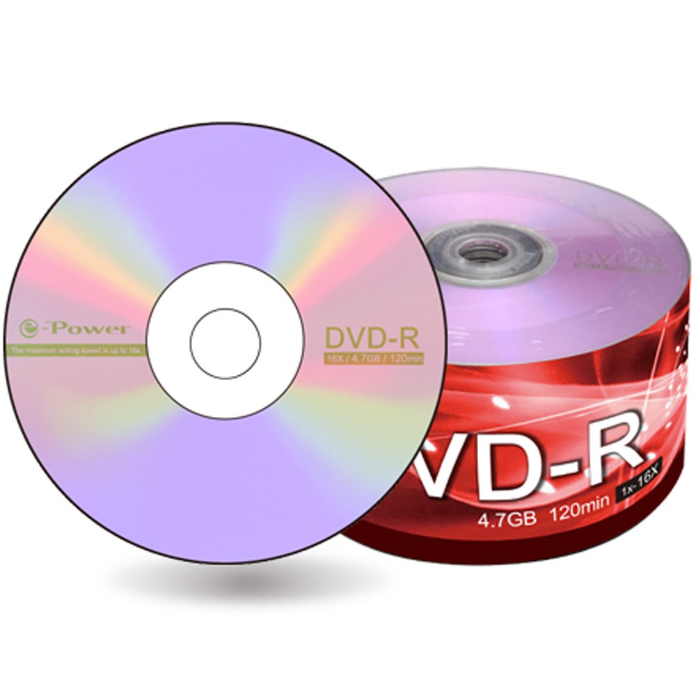 DVD-R 4.7G/16X/e-power/50裸+環帶原廠型號：DVD-R4716EP050生產廠商：中環儲存容量：4.7GB支援倍數：16X碟片尺寸：12cm片數：50片●商品有任何問題都可以聊