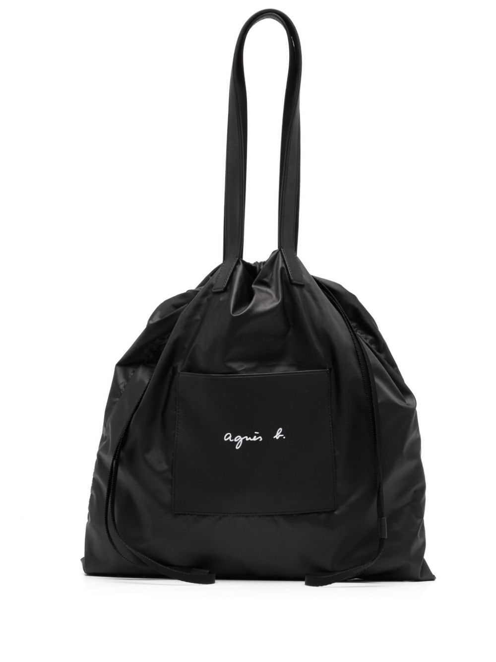 agnès b. - drawstring shoulder bag - unisex - Polyester/Sheepskin - One Size - Black