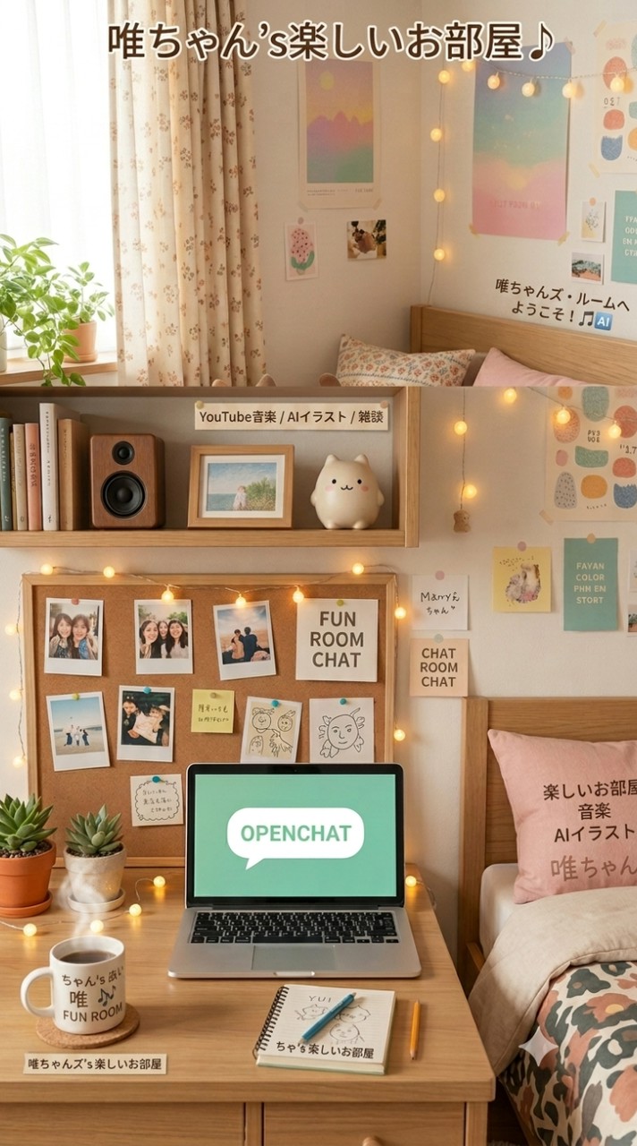 唯ちゃんの楽しいお部屋  YouTube音楽 AIイラスト  雑談   オプチャ宣伝  交流