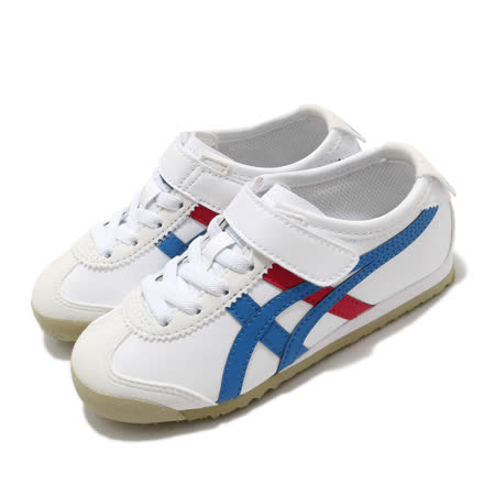 品牌: ONITSUKA TIGER型號: 1184A049103品名: Mexico 66 PS特點: OT 鬼塚虎 魔鬼氈 親子鞋 中童 白 藍 紅