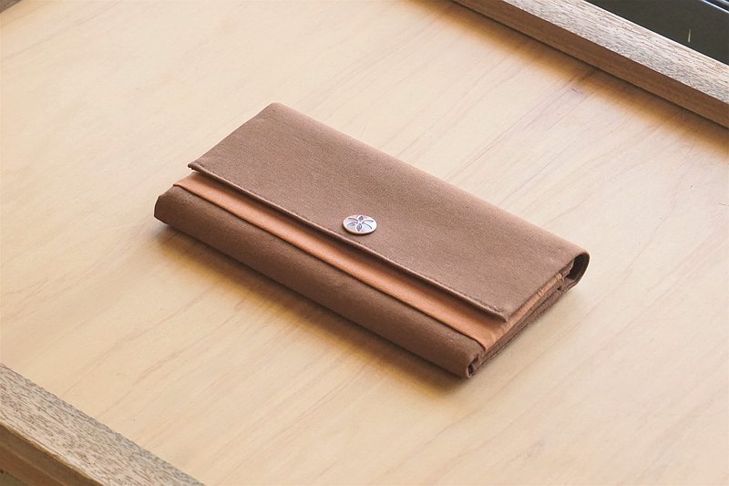 長夾 女-大地色 先染紫 - 8卡 零錢袋 全布作