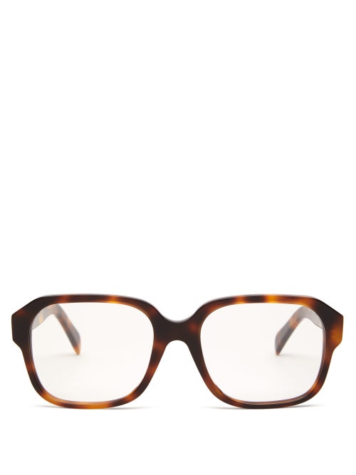 Celine Eyewear - Celine's brown square-frame glasses are crafted from tortoiseshell acetate reminisc