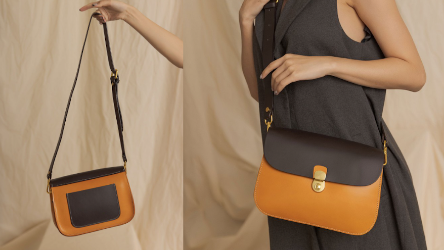 復古鎖釦 義大利皮質硬殼包