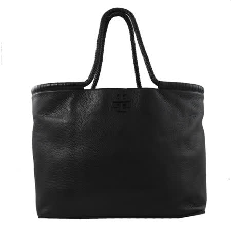 TORY BURCH TAYLOR TOTE 經典LOGO編織邊大托特包.黑