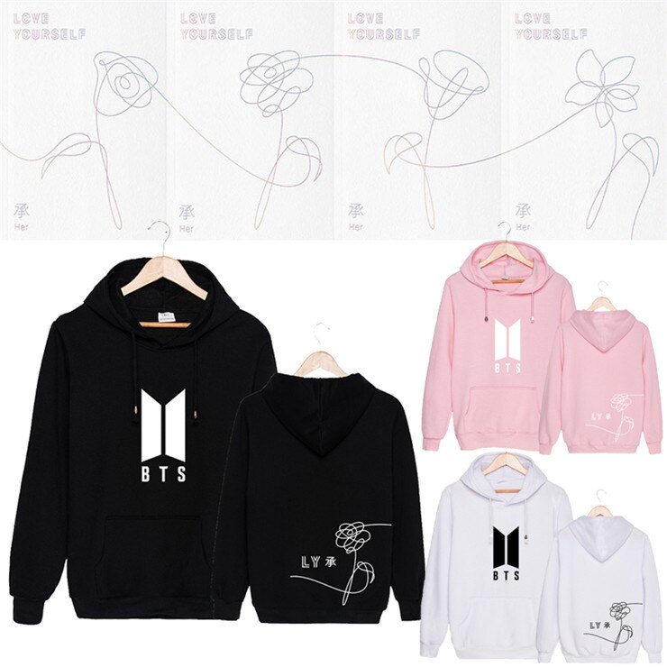 BTS防彈少年團Love Yourself承同款 衛衣帽T 大學T 連帽T恤 套頭衫 帽衫 冬季保暖衛衣 男女情侶潮帽T 【PT618】