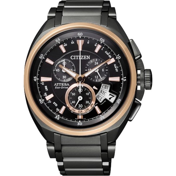 CITIZEN Eco-Drive 鈦金屬五局電波男錶-IP黑(BY0029-54E)