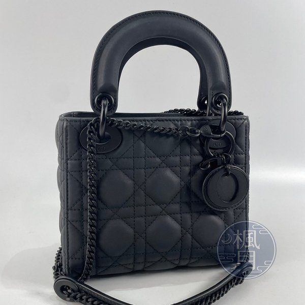 BRAND楓月 Christian Dior 迪奧 SO BLACK MINI LADY DIOR 兩用包