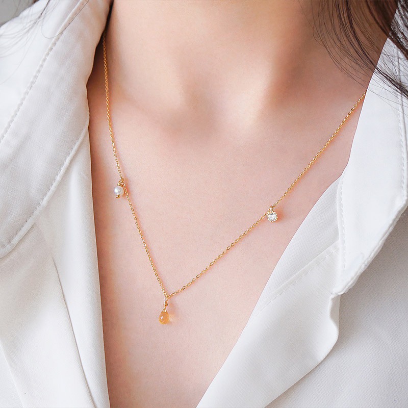 【FICELLE】彩虹糖黃水晶項鍊