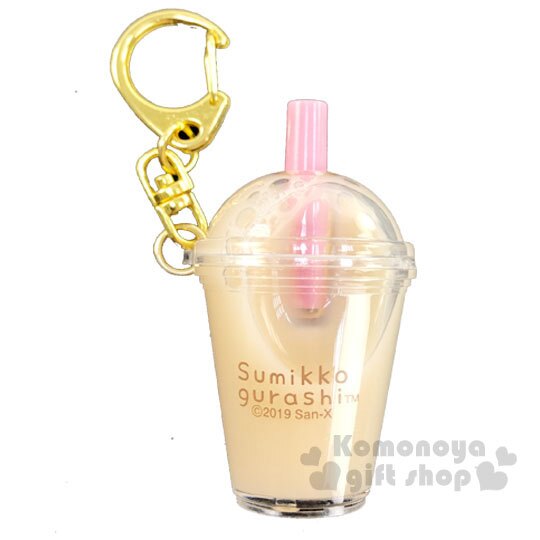 超級可愛珍珠奶茶杯造型 裡面珍珠真的會動喔 附扣還可掛包包/鉛筆盒