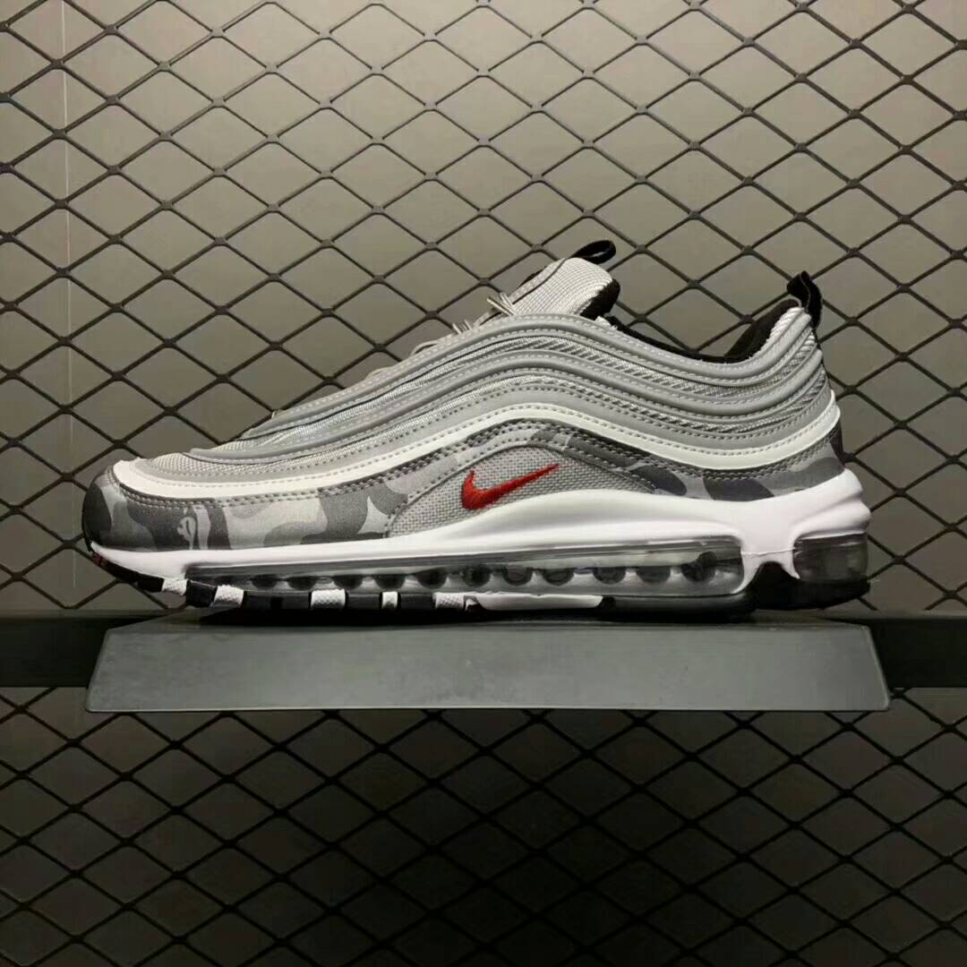 Nike Air Max 97 X Aape 猿人頭聯名銀子彈全掌氣墊 跑鞋 情侶款