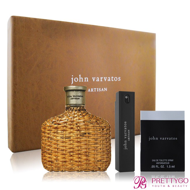 John Varvatos Artisan 工匠藤編禮盒(淡香水125ml+隨行香氛17ml+同名針管1.5ml)