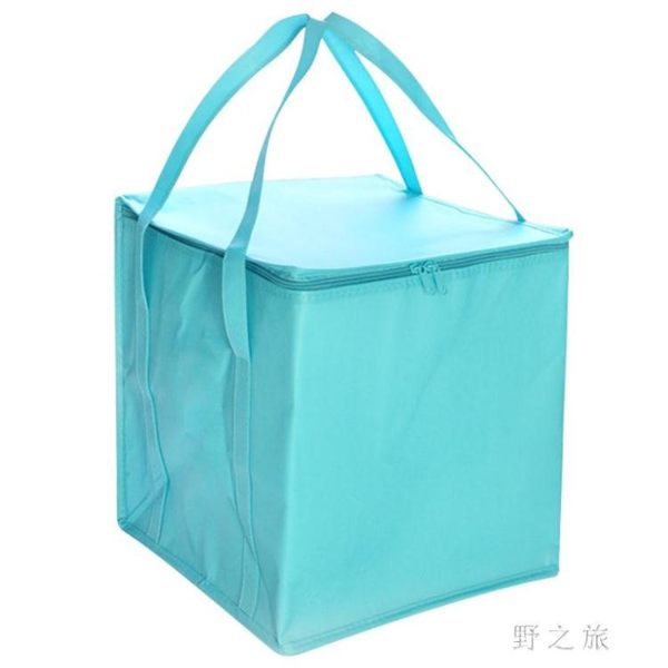 野餐袋 蛋糕保溫保冷袋 鋁箔加厚大號便攜式冷凍食品快遞野餐收納包 qz3625【野之旅】