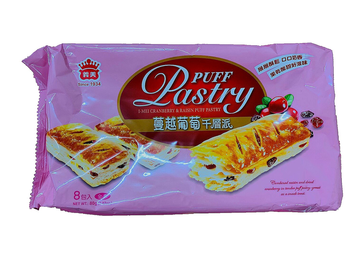 義美蔓越葡萄千層派80g