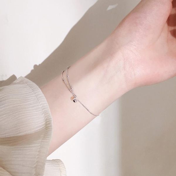 轉運珠雙層手鍊女韓版純銀簡約學生氣質個性網紅小眾設計清新閨蜜