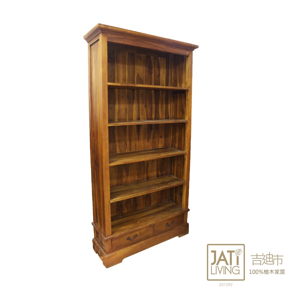 【吉迪市柚木家具】全柚木開放式五層書櫃 -樂