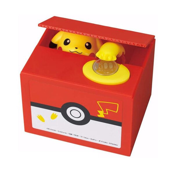 【日本正版】皮卡丘 偷錢箱 存錢筒 儲金箱 小費箱 神奇寶貝 PIKACHU 寶可夢 - 376503