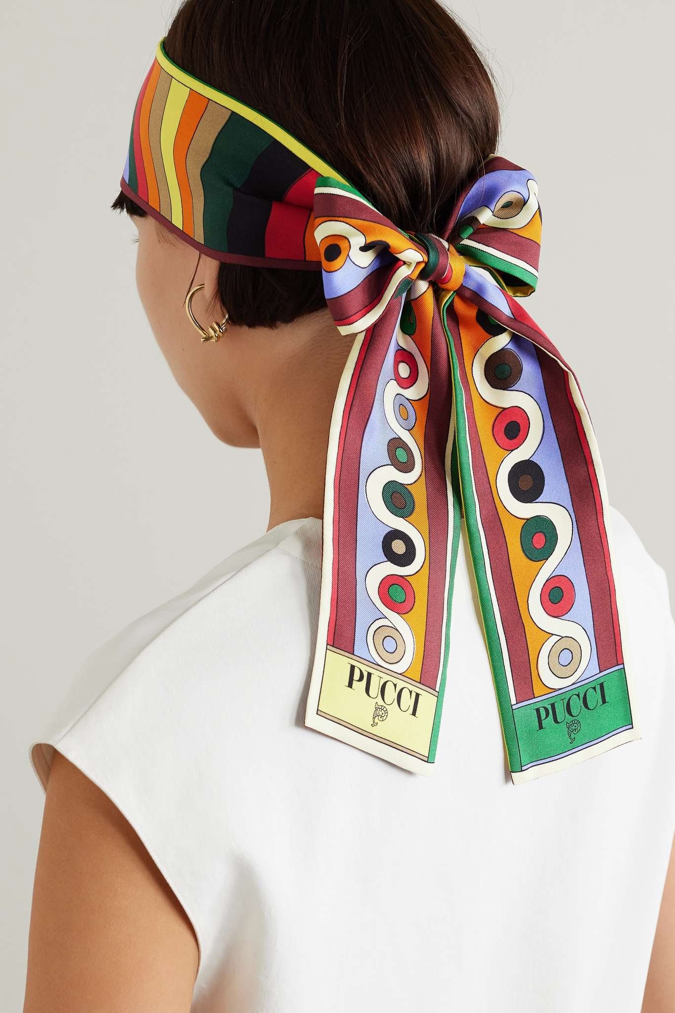 PUCCI Printed silk-twill scarf