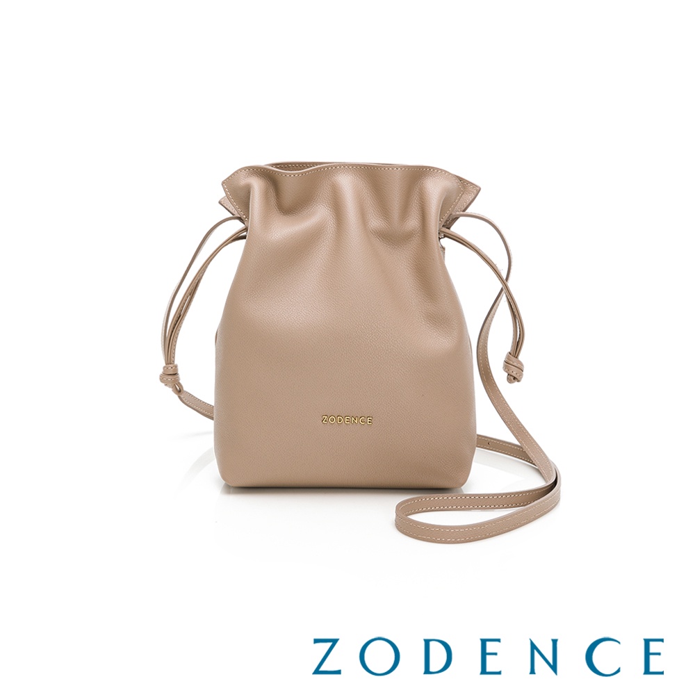ZODENCE LARA進口真皮抽繩手機包 駝