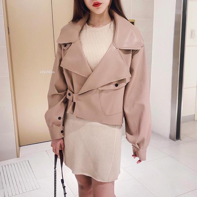 (現貨)DoMiss韓國軟皮外套 內麂皮絨 正韓皮外套 pu外套 寬鬆外套 騎士外套 皮衣