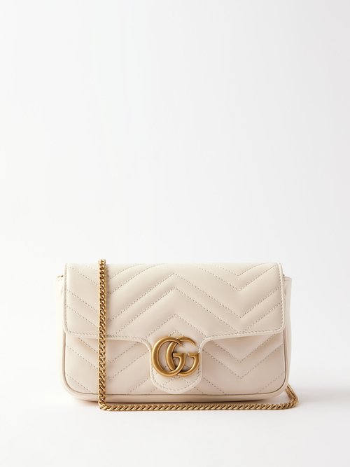 Gucci - GG-marmont Mini Matelassé-leather Cross-body Bag - Womens - White