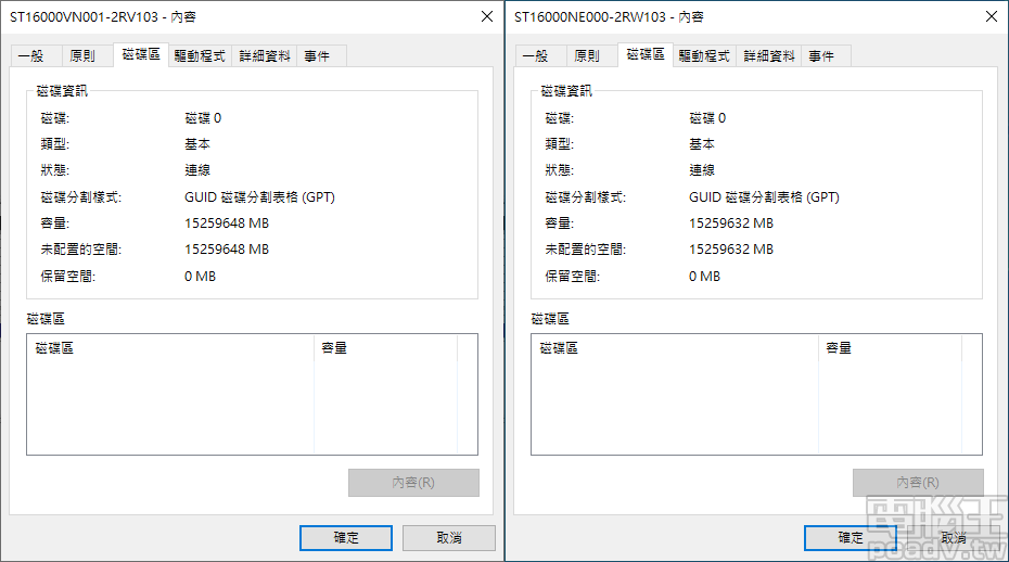 ▲ IronWolf 16TB 可用容量為 15259648MB/14.55TB，IronWolf Pro 16TB 則為 15259632MB/14.55TB。