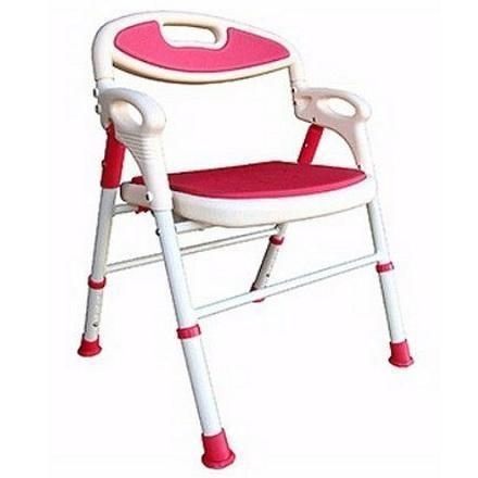 EVA座墊可收合洗澡椅(桃紅色）S168