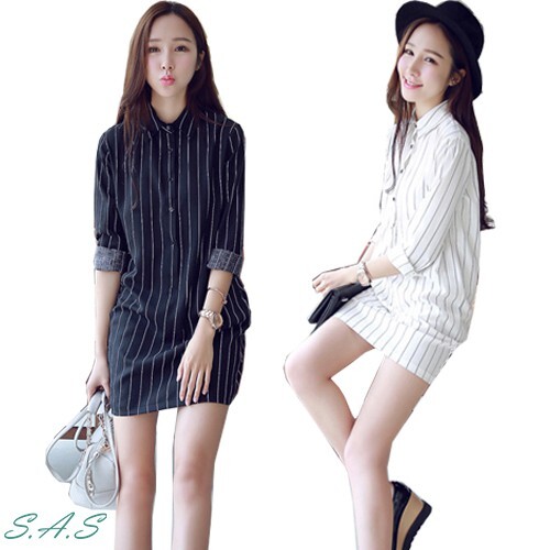 #SAS #SAS我是襯衫控 #SAS上身衣著穿搭 #SAS美美洋裝連身裙 白色襯衫難免微透 長版襯衫單穿一件超百搭 配球鞋可休閒，配靴子可性感 款式：長袖 (薄款。適合春秋穿) 彈性：無 材質：棉3