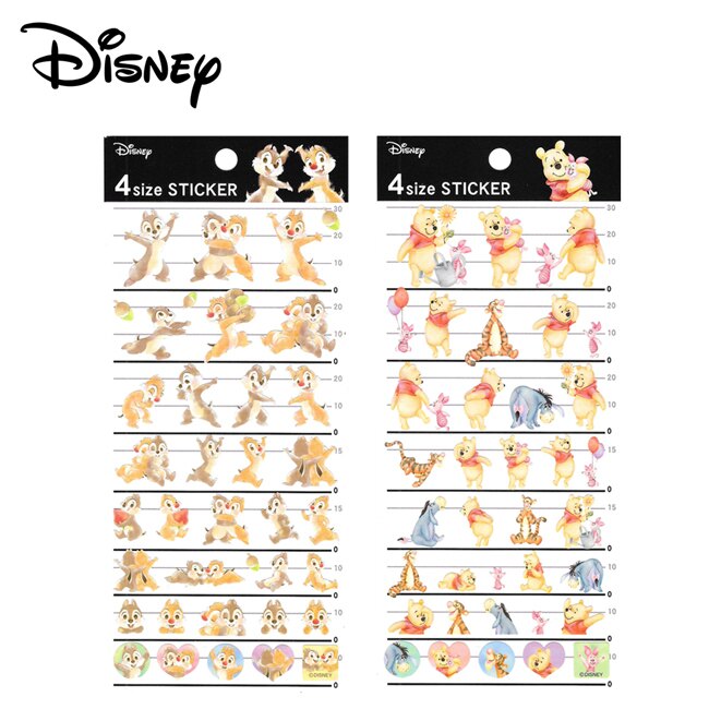 【日本正版】迪士尼 貼紙 4種尺寸 日本製 手帳貼 Disney 奇奇蒂蒂 小熊維尼