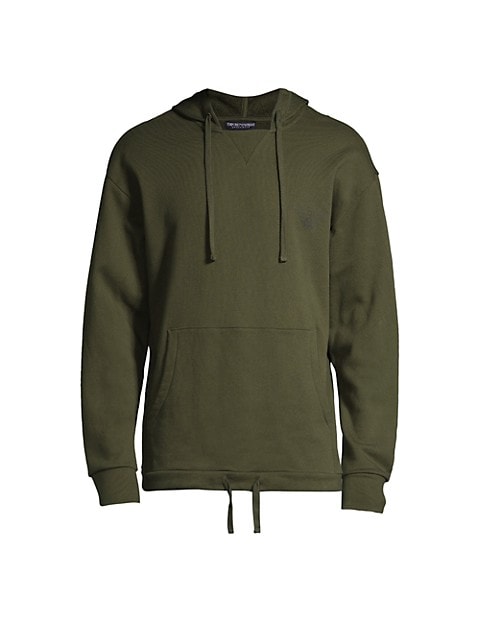 Cozy, timeless pullover modernized with a drawstring hood and waist.; Attached drawstring hood; Long