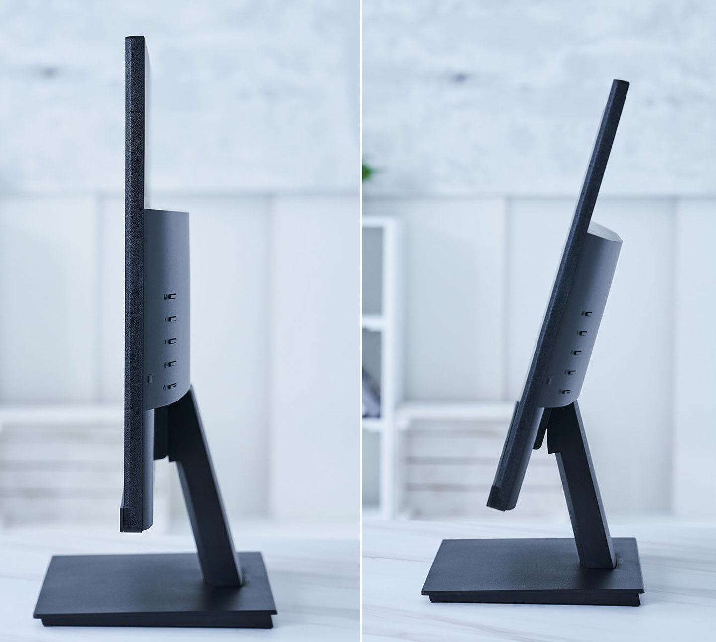 螢幕的仰角可調整的角度為向前 5 度與向後 15 度的範圍。