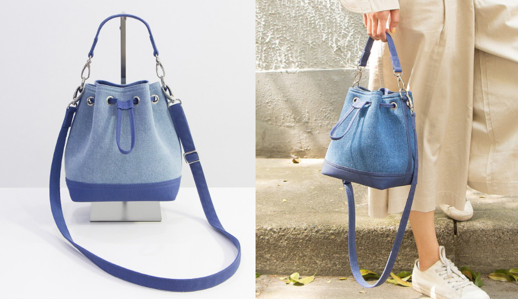 水洗工藝牛仔帆布水桶包