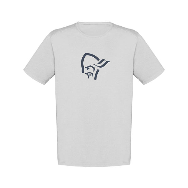 Norrona 老人頭/29 cotton viking 有機棉短袖T-Shirt 男 細雨灰