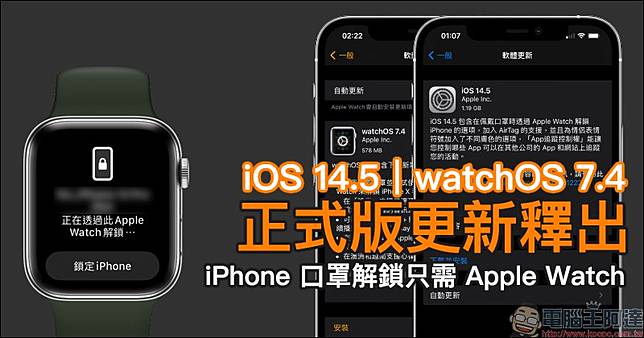 Ios 14 5 Watchos 7 4 正式版更新釋出 Iphone 口罩解鎖只需apple Watch 電腦王阿達 Line Today