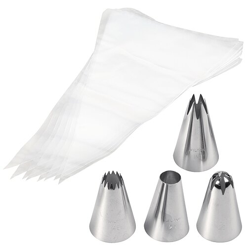 ◇花朵星星點珠畫線◇蛋糕甜品擠花裝飾◇搭配奶油巧克力醬◇奶油麵糊泡芙內餡◇一次性擠花袋x12