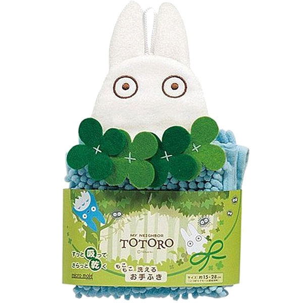 日本 宮崎駿吉卜力 龍貓TOTORO 小白四葉草 擦手巾 ☆艾莉莎ELS☆