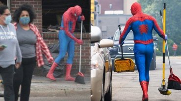 溫馨！美國街頭驚現「蜘蛛人」默默打掃重建家園，網友：「果然是市民的好鄰居」