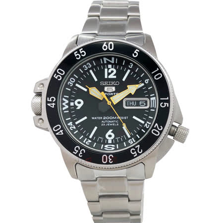 SEIKO 手錶 SKZ211K1 精工表 盾牌5號 夜光 潛水200米 計時指南針錶盤 機械鋼帶 男錶