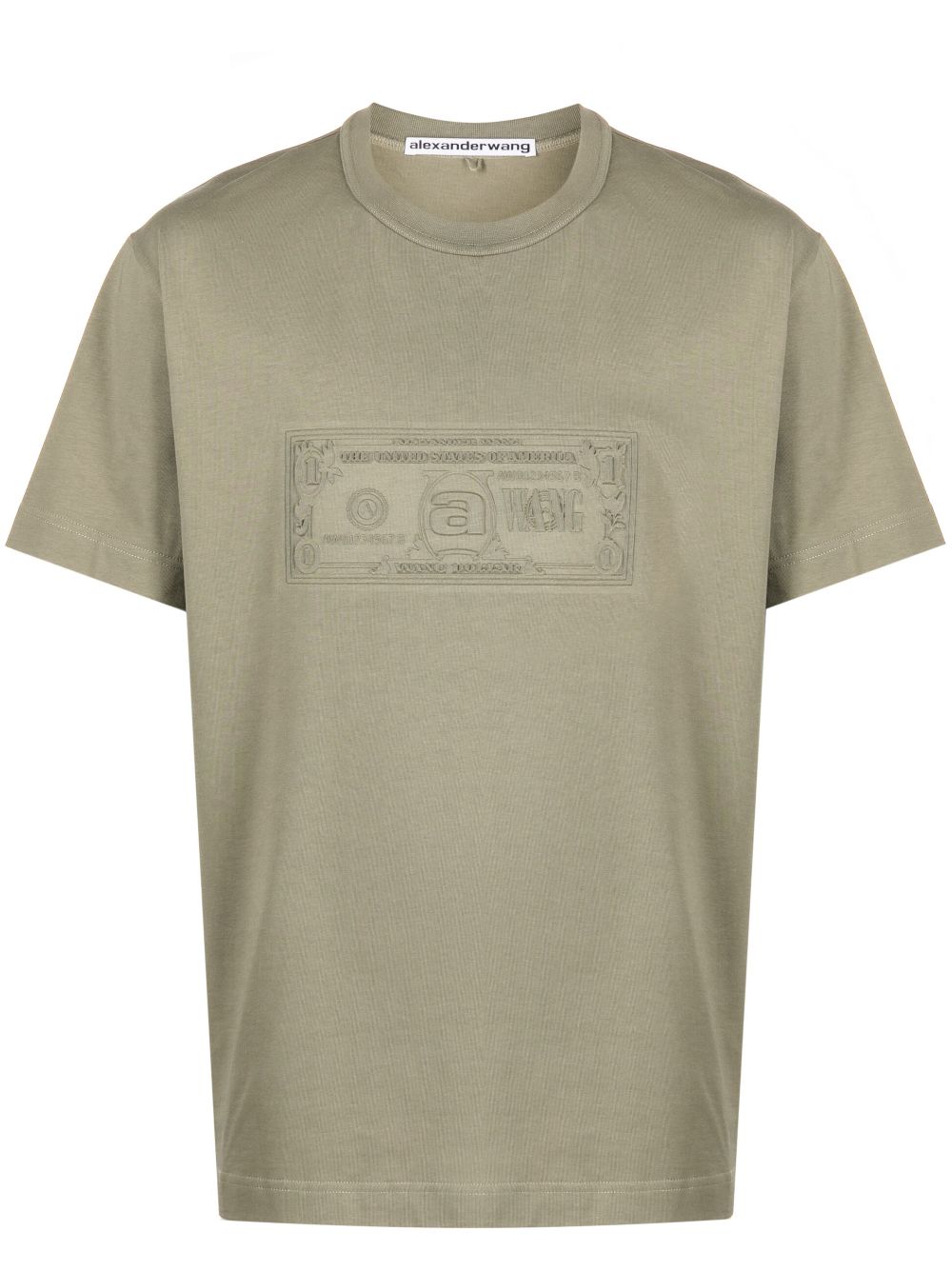Alexander Wang - dollar bill-debossed T-shirt - unisex - Cotton - XS - Green
