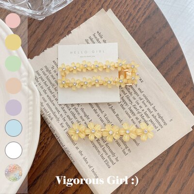 50%OFF SHOP甜美水晶花朵髮夾【006157BHBF】